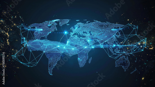 Businessman Handshake with Global Network Map