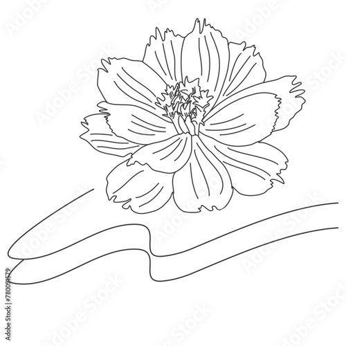 Flor silvestre lineal dibujo trazo