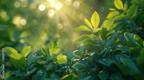 Sunlight Filtering Through the Leaves of a Bush