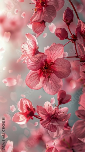 Pink Flowers on Branch