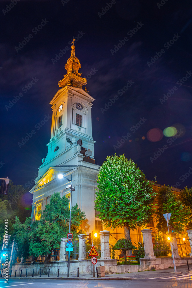 Night view of Cathedral Church of Saint Michael the Archangel in Night view of Cathedral Church of Saint Michael the Archangel in