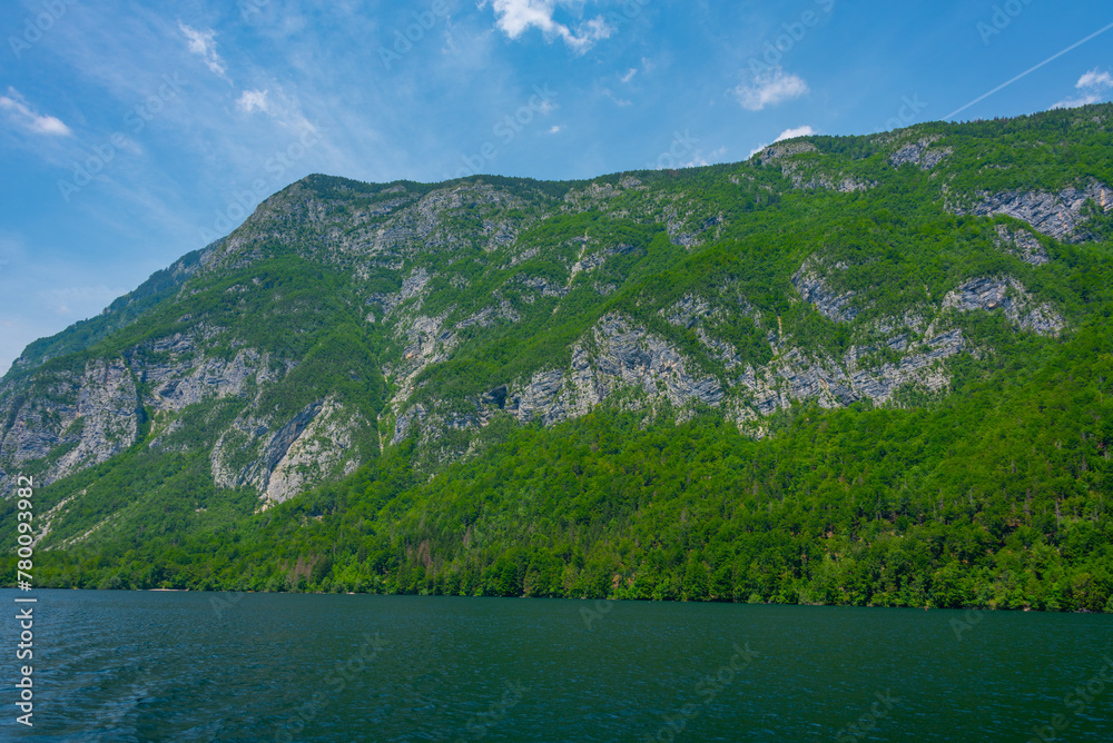 Summer day at lake Bohinj in Slovenia
