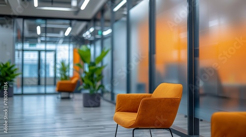 Yellow Chair in Front of Glass Wall