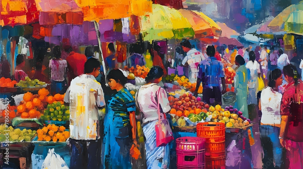 Fototapeta premium Cultural Bazaar Vibrance./n