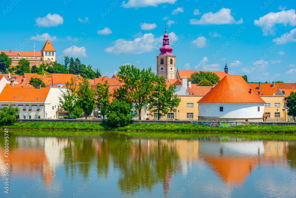 Fototapeta premium Panorama view of Slovenian town Ptuj