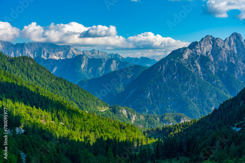 View over the Triglav national park from Supca viewpoint in Slovenia © dudlajzov