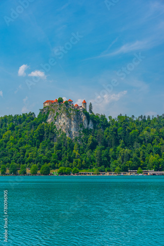 Panorama of Bled castle in Slovenia