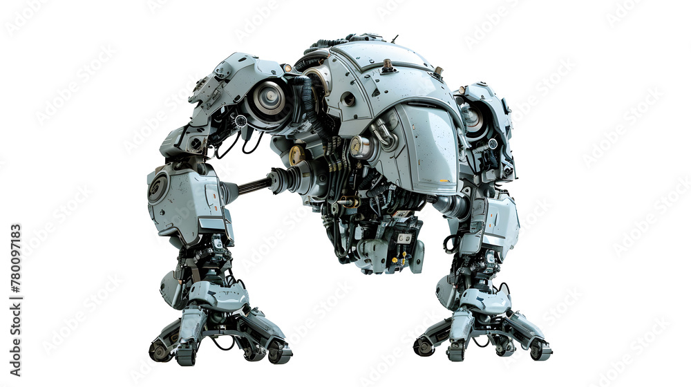 Mecha robot on white background Mecha robot on white background