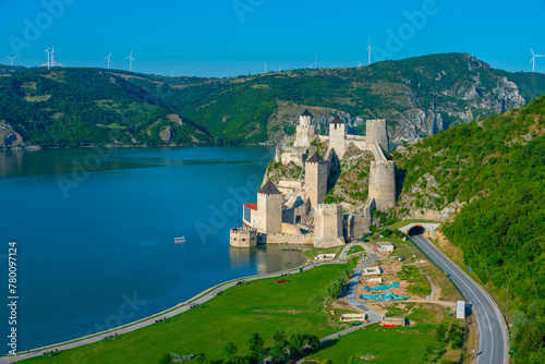фотографія Famous Golubac fortress in Serbia during summer