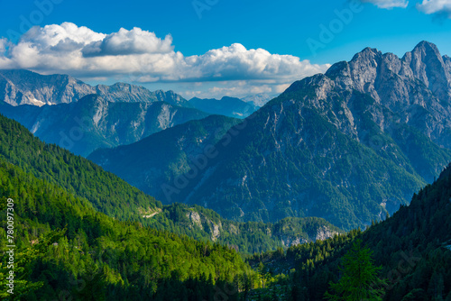 View over the Triglav national park from Supca viewpoint in Slovenia © dudlajzov