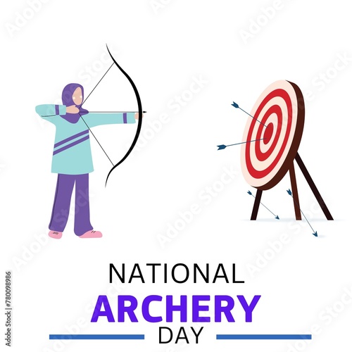National Archery Day Vector Illustration. banner poster design photo