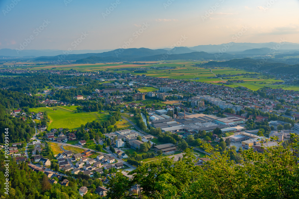 Aerial view of Slovenian town Kamnik