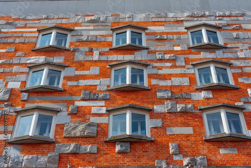 Detail of facade of the National and University library at Novi photo