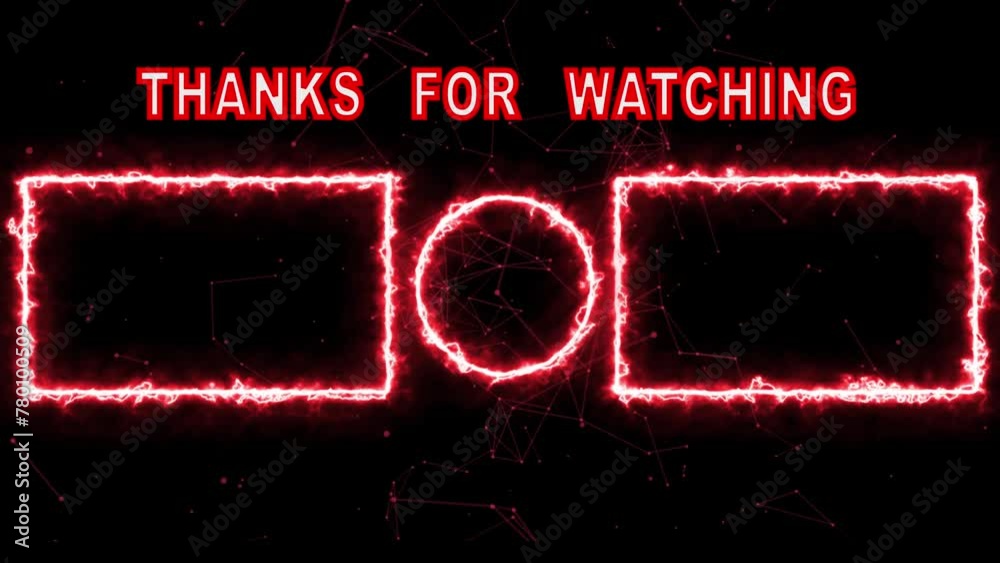 Youtube Outro Template with Fire Framing, Youtube End Screen Template for Videos