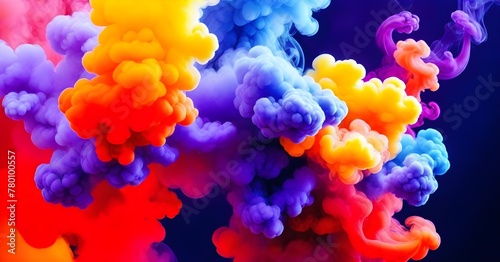 Multicolored smoke-like abstract design with vibrant hues of red, orange, yellow, and purple blending together