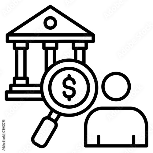 Bank Examiner  Icon Element For Design