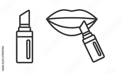 口紅を塗るイラスト