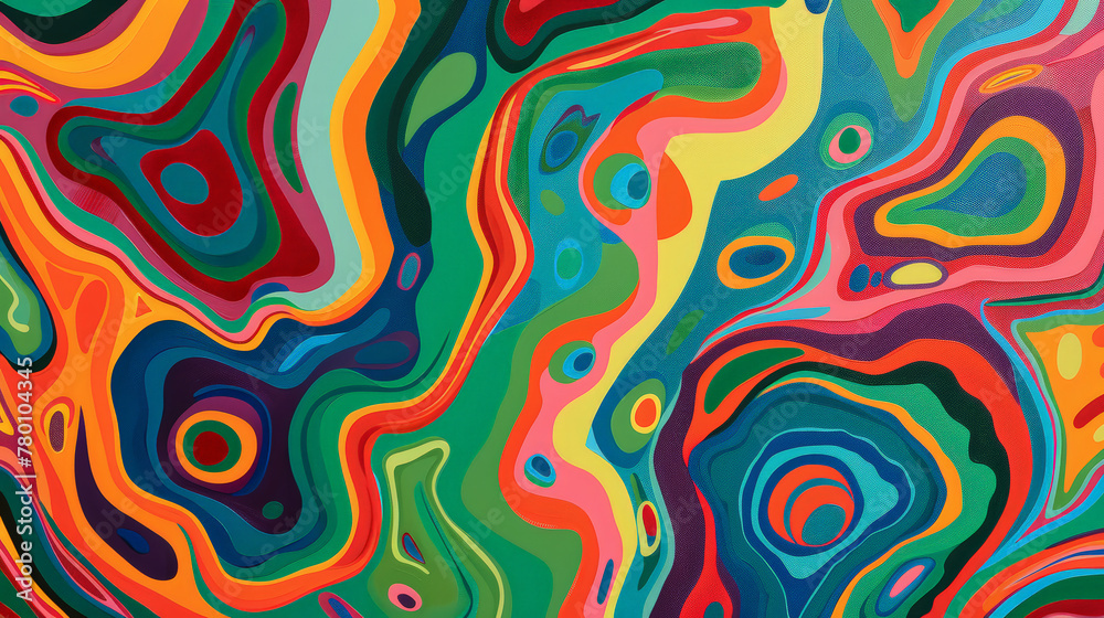 Psychedelic Oil Dance: Abstract Color burst. Generative AI