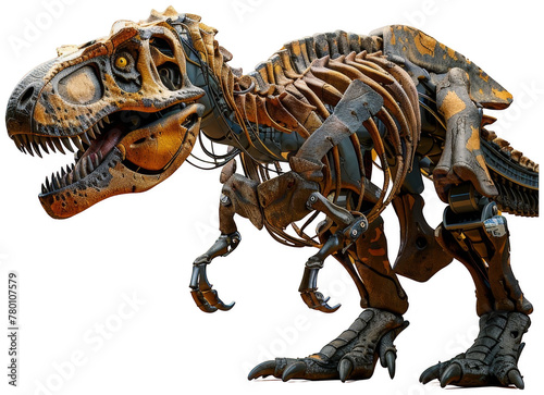 Metal T-Rex Dinosaur Robot. Transparent PNG Background © LUPACO PNG