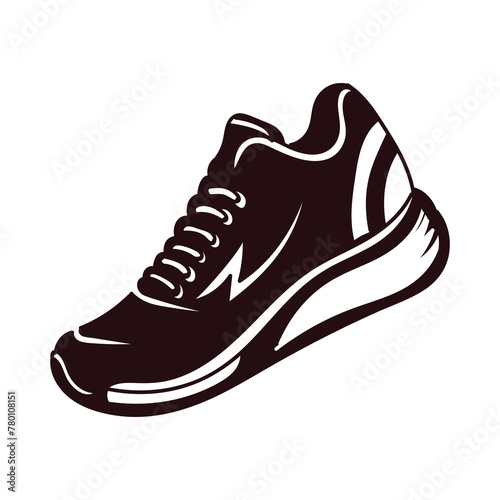 Retro Running Jogging Sport Shoe for Store or Product Illustration