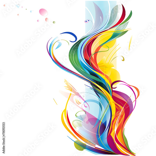 abstract colorful isolated on transparent background