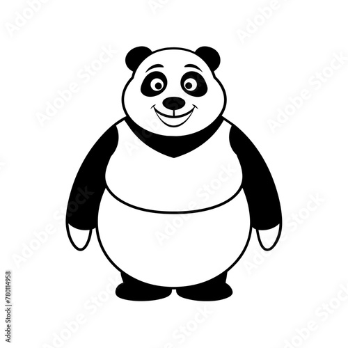 Cartoon panda smile and happy vector image 
