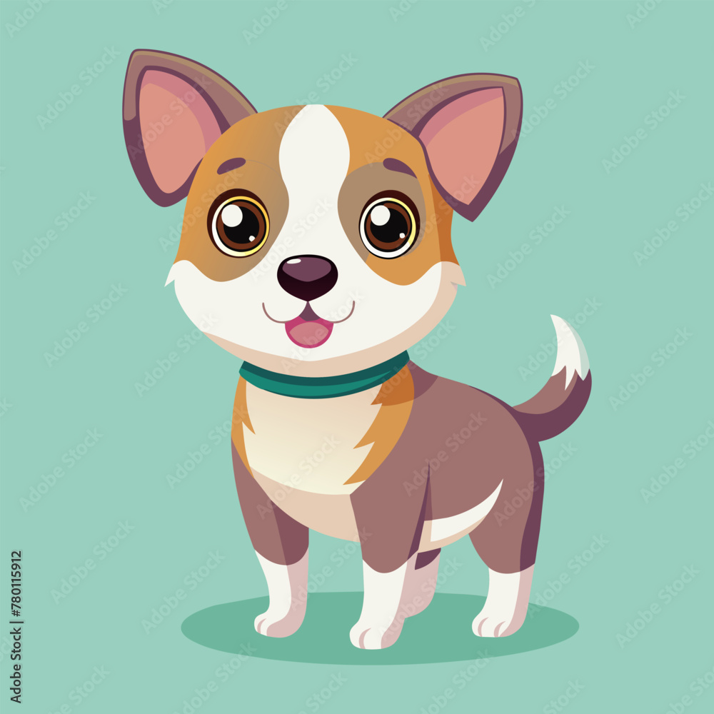 Obraz premium Cartoon cute dog vector illustration