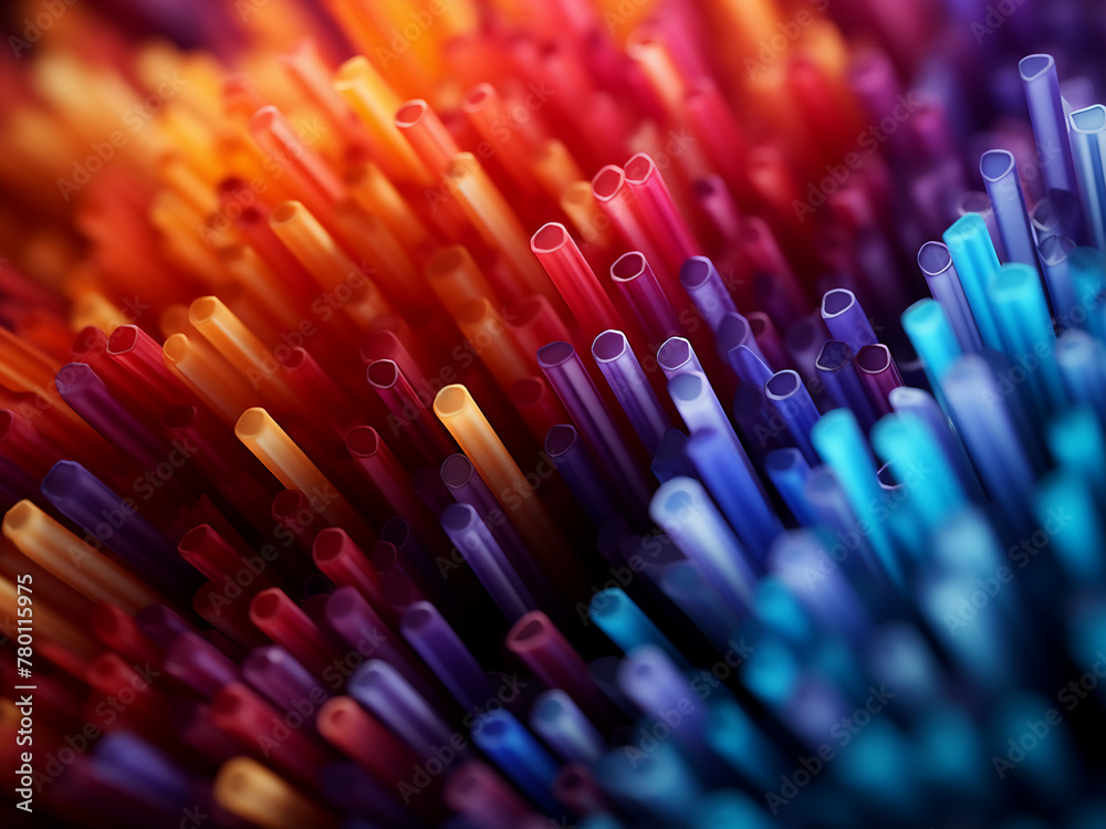 Abstract background showcases colorful tubules, perfect for cocktails - obrazy, fototapety, plakaty 