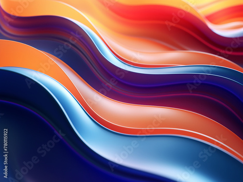 Multicolored waves form the backdrop in a futuristic-themed 3D rendering