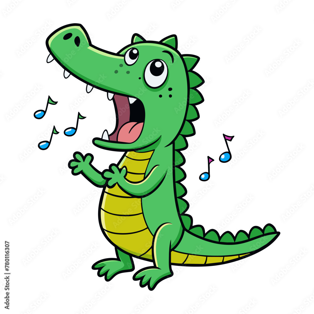 Fototapeta premium a sad crocodile singing song 