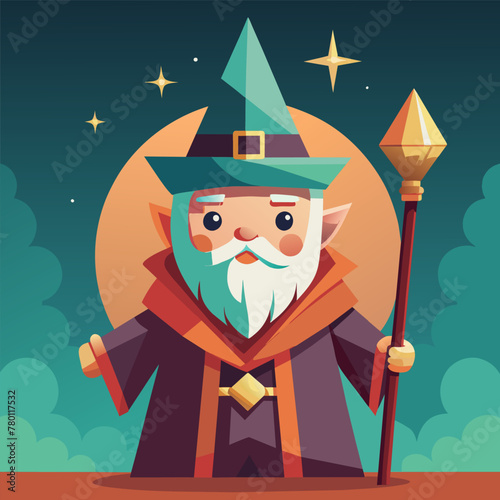 a wizard cartoon vector 