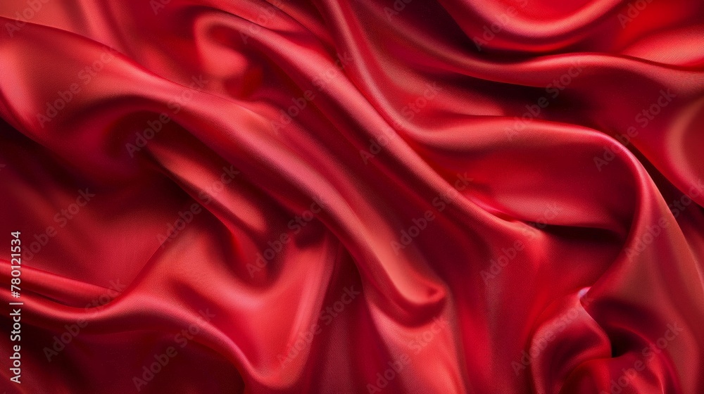 Obraz premium Scarlet Silk Waves: Smooth Draped Fabric