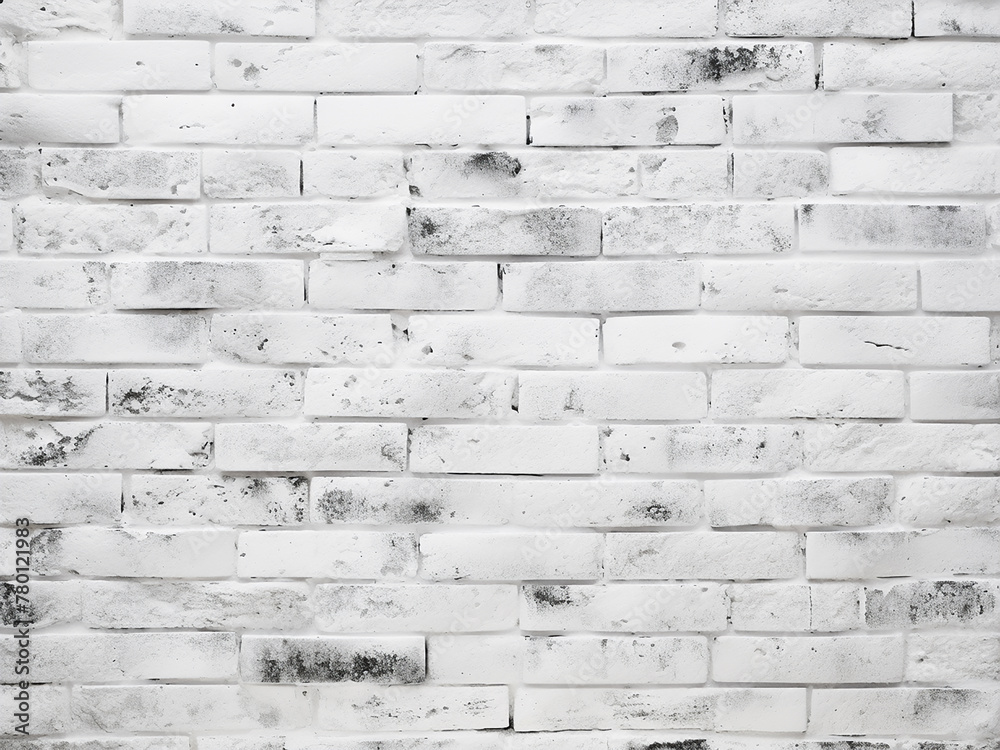 Fototapeta premium Seamless white brick wall texture showcases aged and weathered beauty
