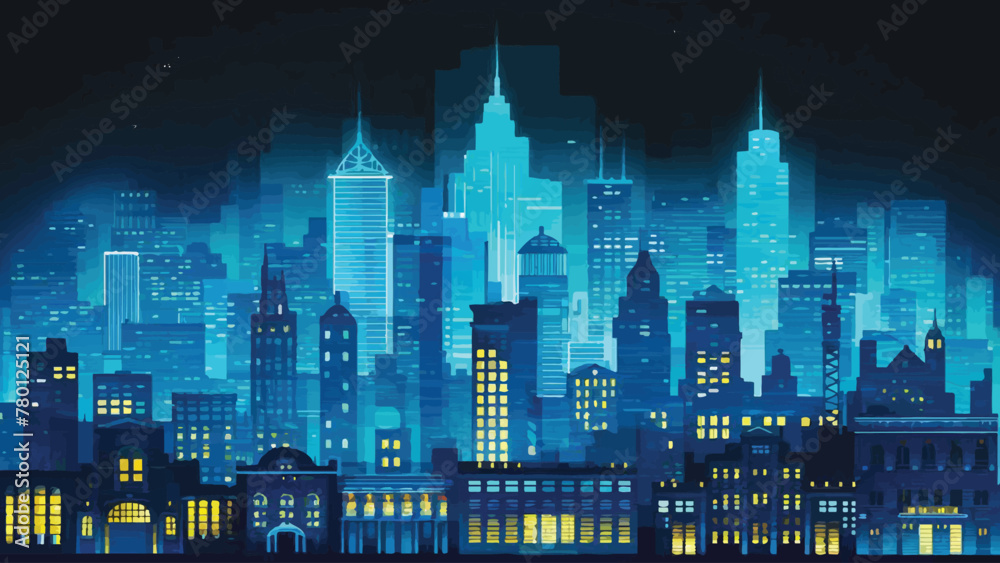 vector silhouette skyline illustration