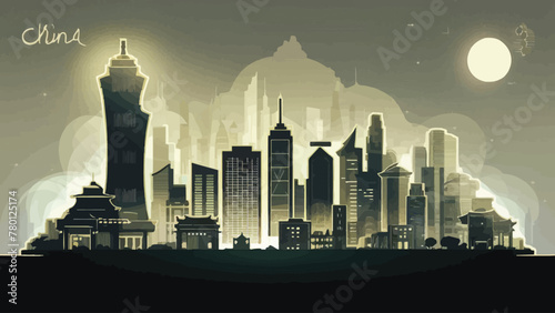 vector silhouette skyline illustration