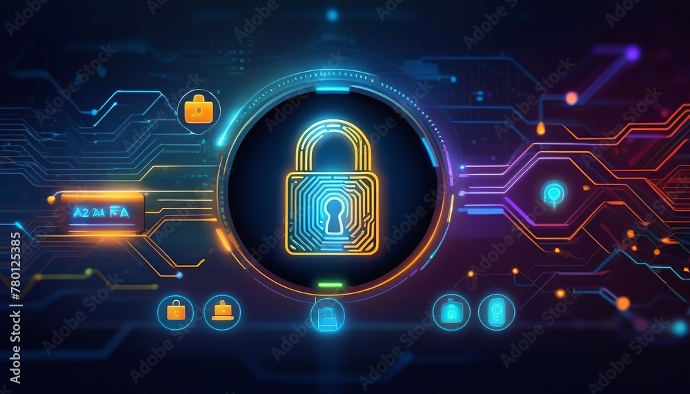 2FA Authentication and Fingerprint for Online Banking Stock Photo ...