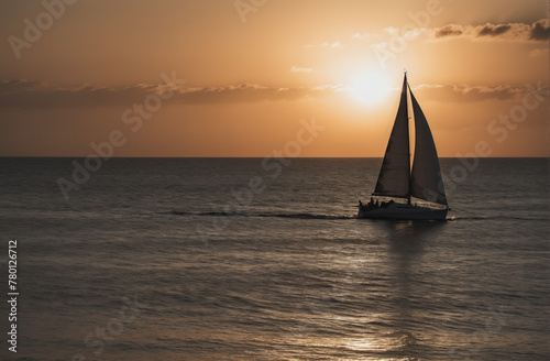 Sailboat at Sunset © Khalid