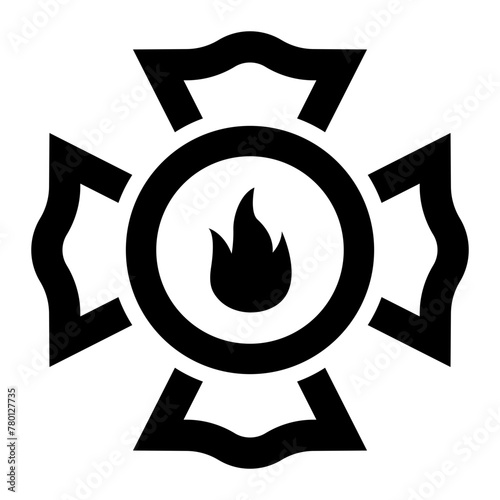 Emblem of firefighter icon