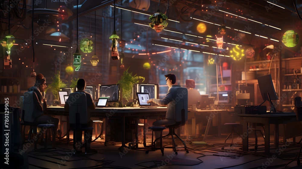 Craft a scene where AI-generated characters engage in a crismis coding ...