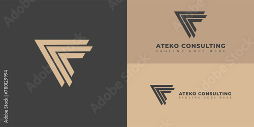 Abstract initial triangle letter AC or CA logo in gold color isolated on multiple background colors. The logo is suitable for business and consulting company logo icons to design inspiration templates photo