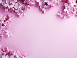Lilac petals grace a pink backdrop, ideal for Mother's or Women's Day
