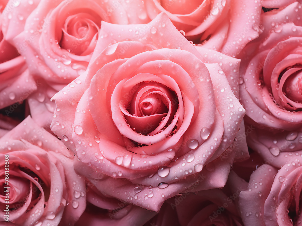 Artistic background features beautiful pink roses Artistic background features beautiful pink roses