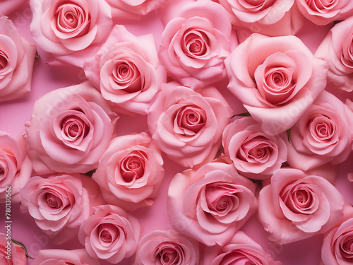 Greeting card showcases top view of pink roses  perfect for special occasions