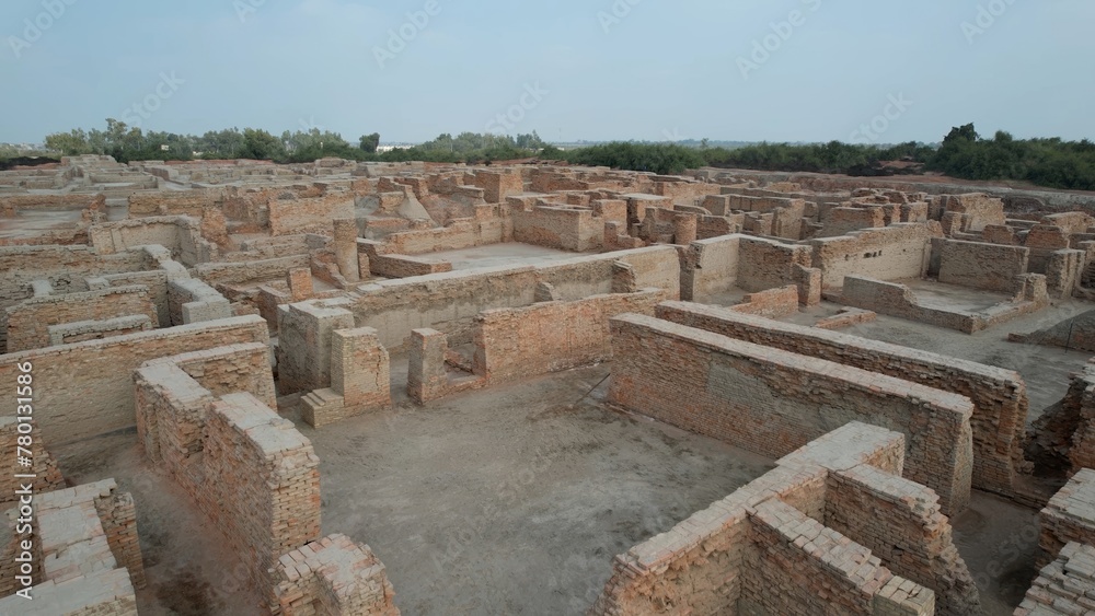 Ancient city ruins at dusk Mohenjo Daro