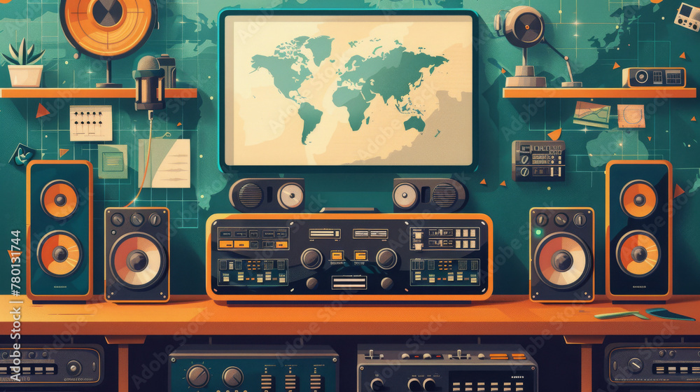 Fototapeta premium World Radio Day in vector image