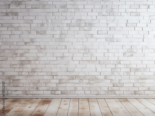 A rustic room features a background of lovely white brick wall textures