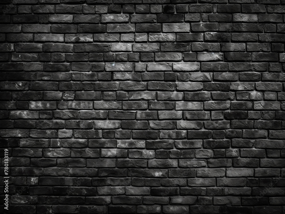 Background features the intricate texture of a black brick wall