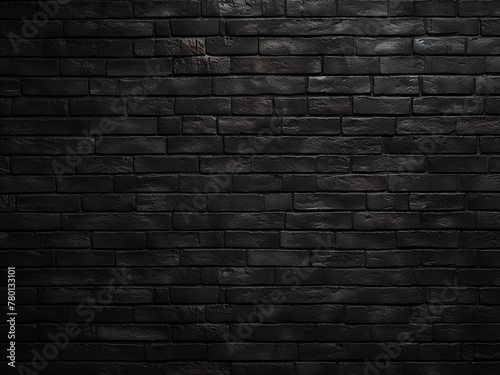 Texture of black bricks adds depth to the dark background