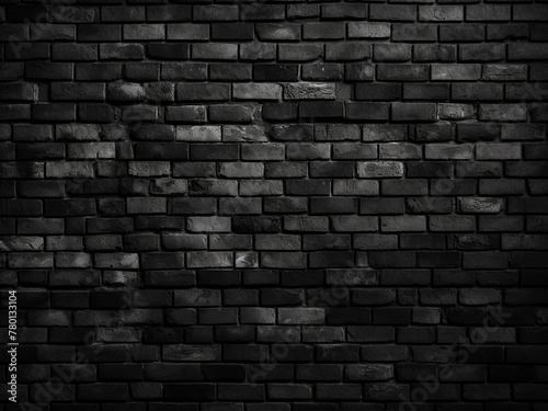 Black brick wall texture adds depth to the backdrop