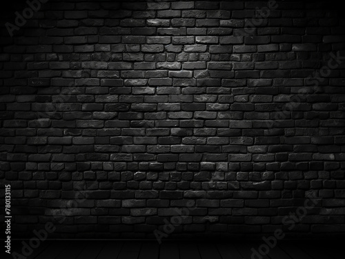 Black brick wall features intricate brickwork patterns photo